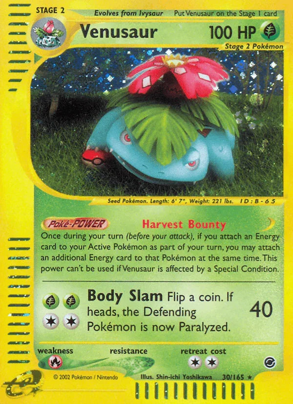 30, Expedition: Base Set, Fire[×2], Grass, Holo Rare, Holofoil, Reverse Holofoil Venusaur (30/165) [Expedition: Base Set] - Trading Card World