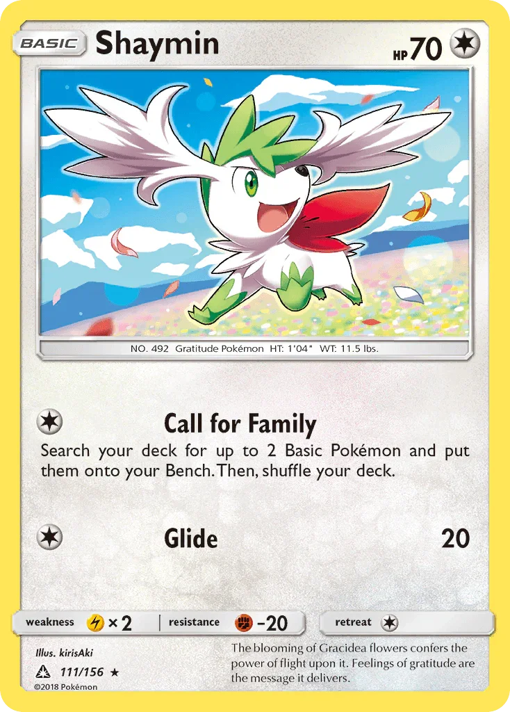 111, Colorless, Fighting[-20], Lightning[×2], Normal, Rare, Reverse Holofoil, Sun & Moon: Ultra Prism Shaymin (111/156) [Sun & Moon: Ultra Prism] - Trading Card World