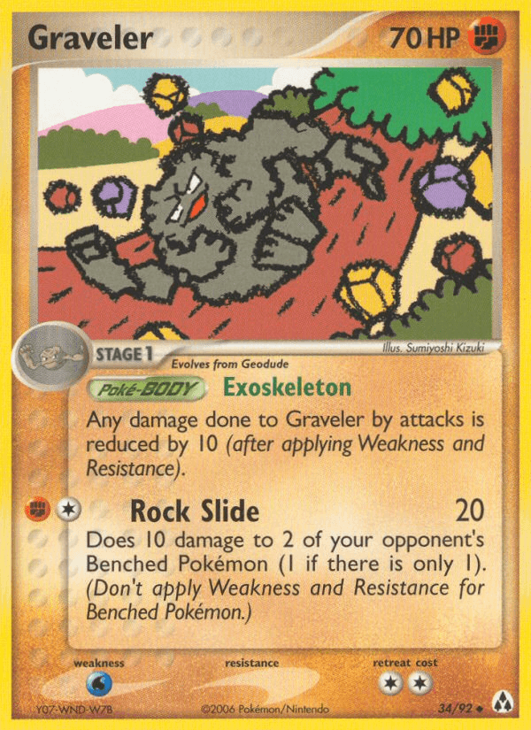 34, EX: Legend Maker, Fighting, Normal, Uncommon, Water[×2] Graveler (34/92) [EX: Legend Maker] - Trading Card World