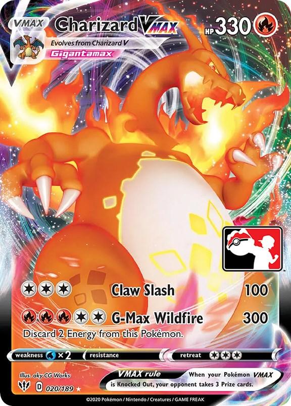 020, Fire, Holofoil, Prize Pack Series One, Ultra Rare, Water [x2] Charizard VMAX (020/189) [Prize Pack Series One] - Trading Card World