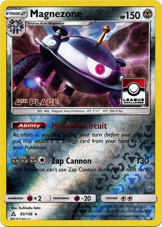 83, Fire[×2], Metal, Promo, Psychic[-20], Reverse Holofoil, Sun & Moon: Ultra Prism Magnezone (83/156) (League Promo 4th Place) [Sun & Moon: Ultra Prism] - Trading Card World