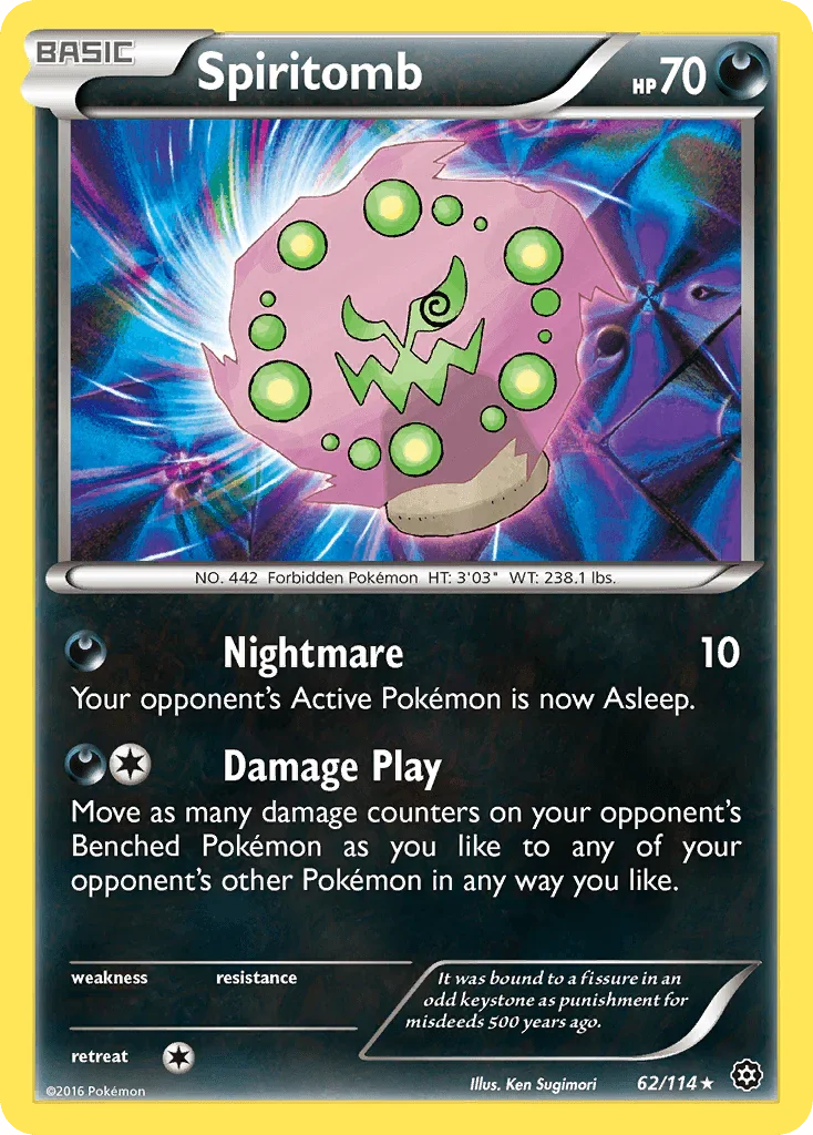 62, Darkness, Normal, Rare, Reverse Holofoil, XY: Steam Siege Spiritomb (62/114) [XY: Steam Siege] - Trading Card World