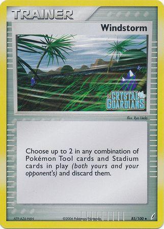 85, EX: Crystal Guardians, Item, Reverse Holofoil, Uncommon Windstorm (85/100) (Stamped) [EX: Crystal Guardians] - Trading Card World