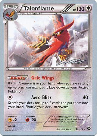 96, Colorless, Fighting[-20], Lightning[×2], Normal, Rare, World Championships 2016 Talonflame (96/114) (Ninja Blitz - Cody Walinski) [World Championships 2016] - Trading Card World