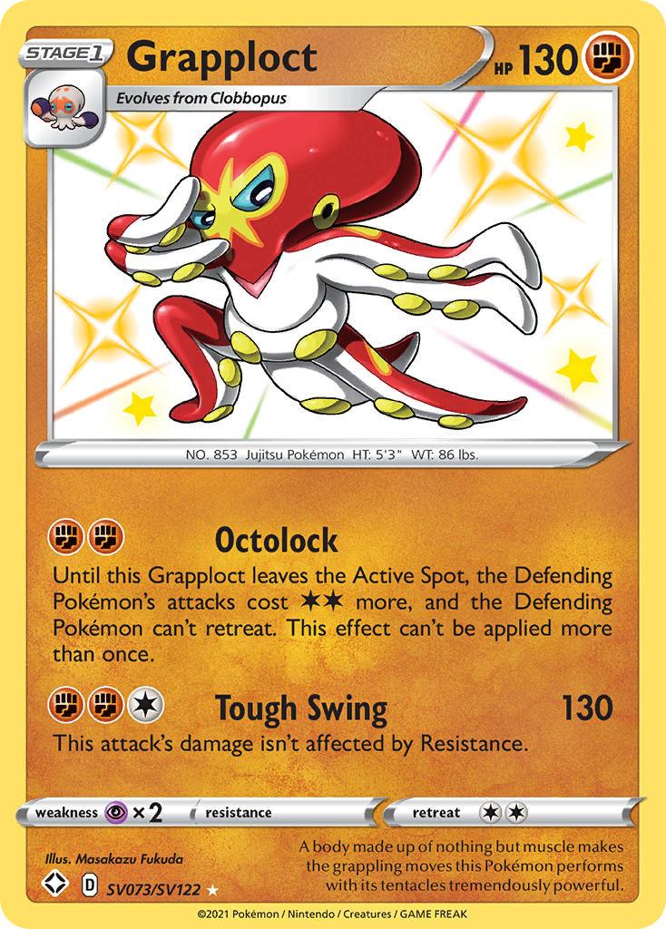 Fighting, Holofoil, Psychic[×2], SV073, Sword & Shield: Shining Fates, Ultra Rare Grapploct (SV073/SV122) [Sword & Shield: Shining Fates] - Trading Card World