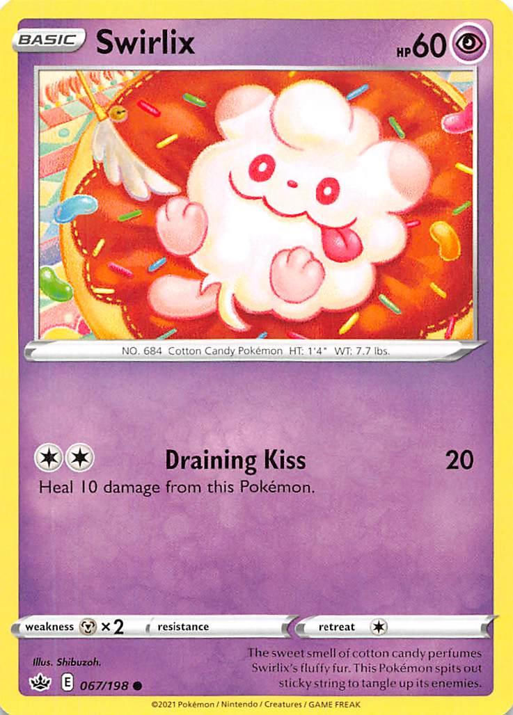 067, Common, Metal[x2], Normal, Psychic, Reverse Holofoil, Sword & Shield: Chilling Reign Swirlix (067/198) [Sword & Shield: Chilling Reign] - Trading Card World
