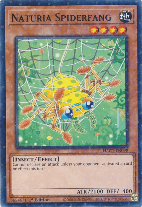 1st Edition, Common, Earth, Effect Monster, Hidden Arsenal: Chapter 1, Insect Naturia Spiderfang (Duel Terminal) [HAC1-EN098] Common - Trading Card World