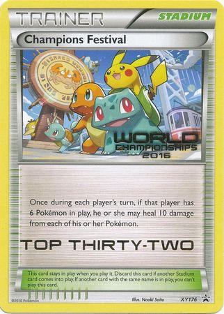 Normal, Promo, Stadium, XY176, XY: Black Star Promos Champions Festival 2016 Top Thirty Two (XY176) [XY: Black Star Promos] - Trading Card World