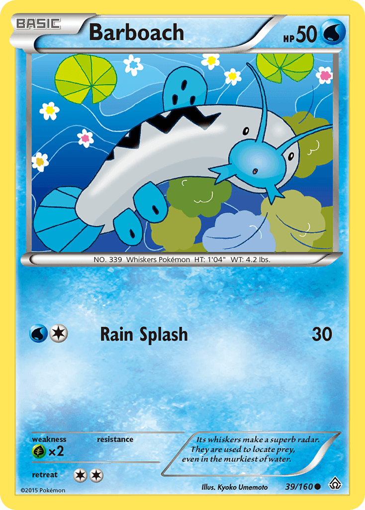 39, Common, Grass[×2], Normal, Reverse Holofoil, Water, XY: Primal Clash Barboach (39/160) [XY: Primal Clash] - Trading Card World