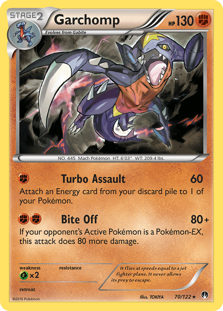 70, Fighting, Grass[×2], Holo Rare, Holofoil, Reverse Holofoil, XY: BREAKpoint Garchomp (70/122) [XY: BREAKpoint] - Trading Card World