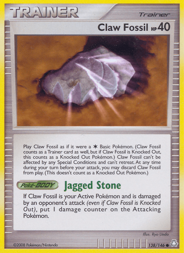 138, Common, Diamond & Pearl: Legends Awakened, Item, Normal, Reverse Holofoil Claw Fossil (138/146) [Diamond & Pearl: Legends Awakened] - Trading Card World