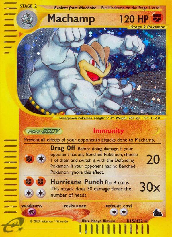 Fighting, H15, Holo Rare, Holofoil, Psychic[×2], Skyridge Machamp (H15/H32) [Skyridge] - Trading Card World