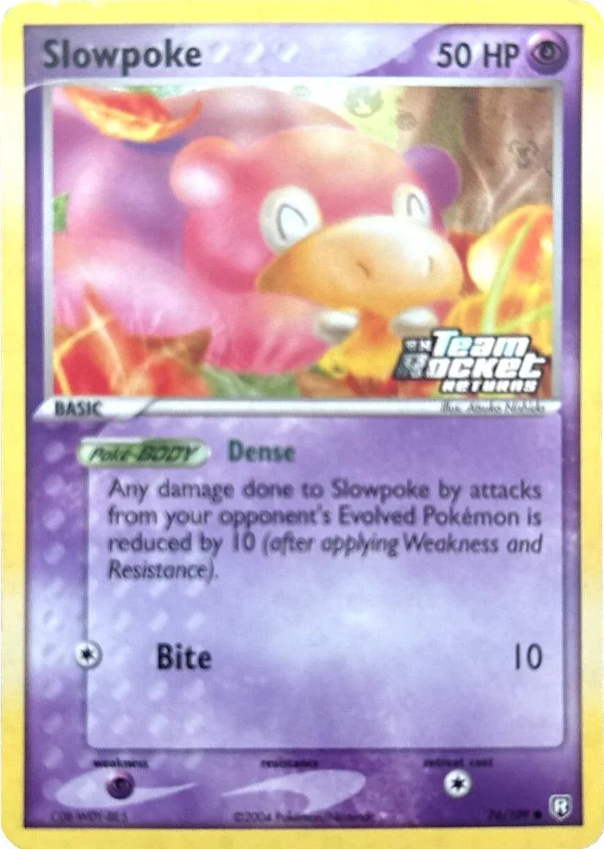76, Common, EX: Team Rocket Returns, Psychic, Psychic[×2], Reverse Holofoil Slowpoke (76/109) (Stamped) [EX: Team Rocket Returns] - Trading Card World