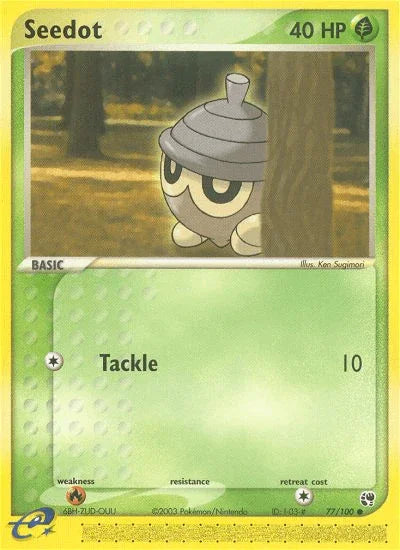 77, Common, EX: Sandstorm, Fire[×2], Grass, Normal, Reverse Holofoil Seedot (77/100) [EX: Sandstorm] - Trading Card World