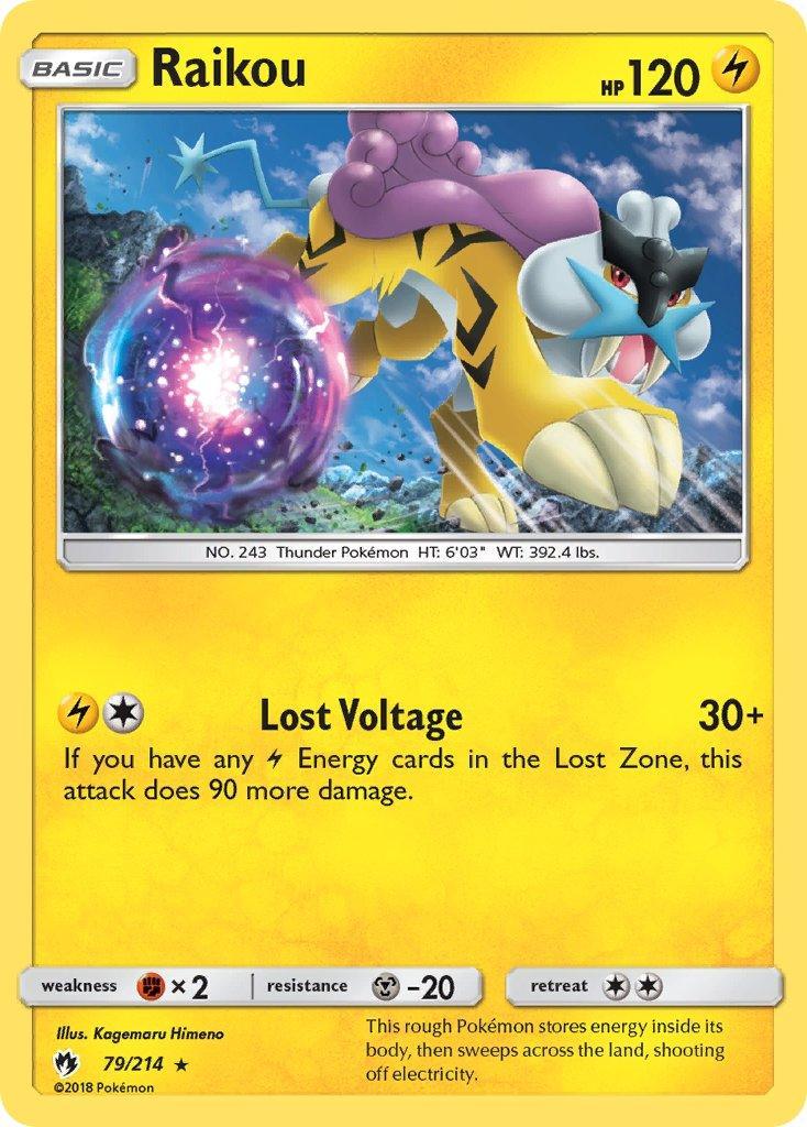 79, Fighting[×2], Holo Rare, Holofoil, Lightning, Metal[-20], Sun & Moon: Lost Thunder Raikou (79/214) (Theme Deck Exclusive) [Sun & Moon: Lost Thunder] - Trading Card World