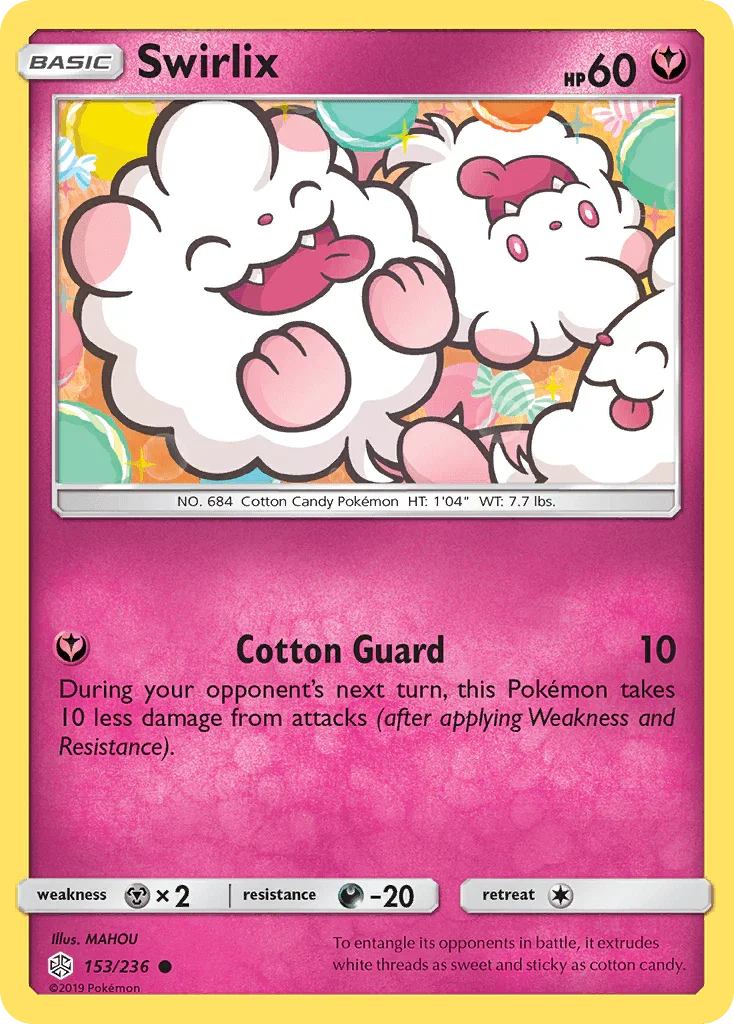 153, Common, Darkness[-20], Fairy, Metal[×2], Normal, Reverse Holofoil, Sun & Moon: Cosmic Eclipse Swirlix (153/236) [Sun & Moon: Cosmic Eclipse] - Trading Card World