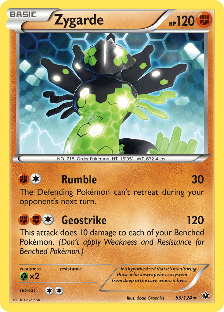 53, Fighting, Grass[×2], Normal, Rare, Reverse Holofoil, XY: Fates Collide Zygarde (53/124) [XY: Fates Collide] - Trading Card World