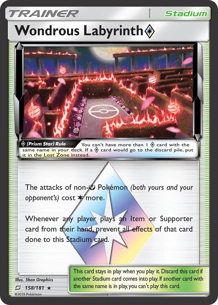 158, Holo Rare, Holofoil, Stadium, Sun & Moon: Team Up Wondrous Labyrinth (158/181) (Prism Star) [Sun & Moon: Team Up] - Trading Card World