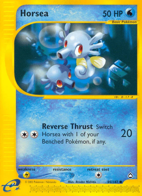 85, Aquapolis, Common, Lightning[×2], Normal, Reverse Holofoil, Water Horsea (85/147) [Aquapolis] - Trading Card World
