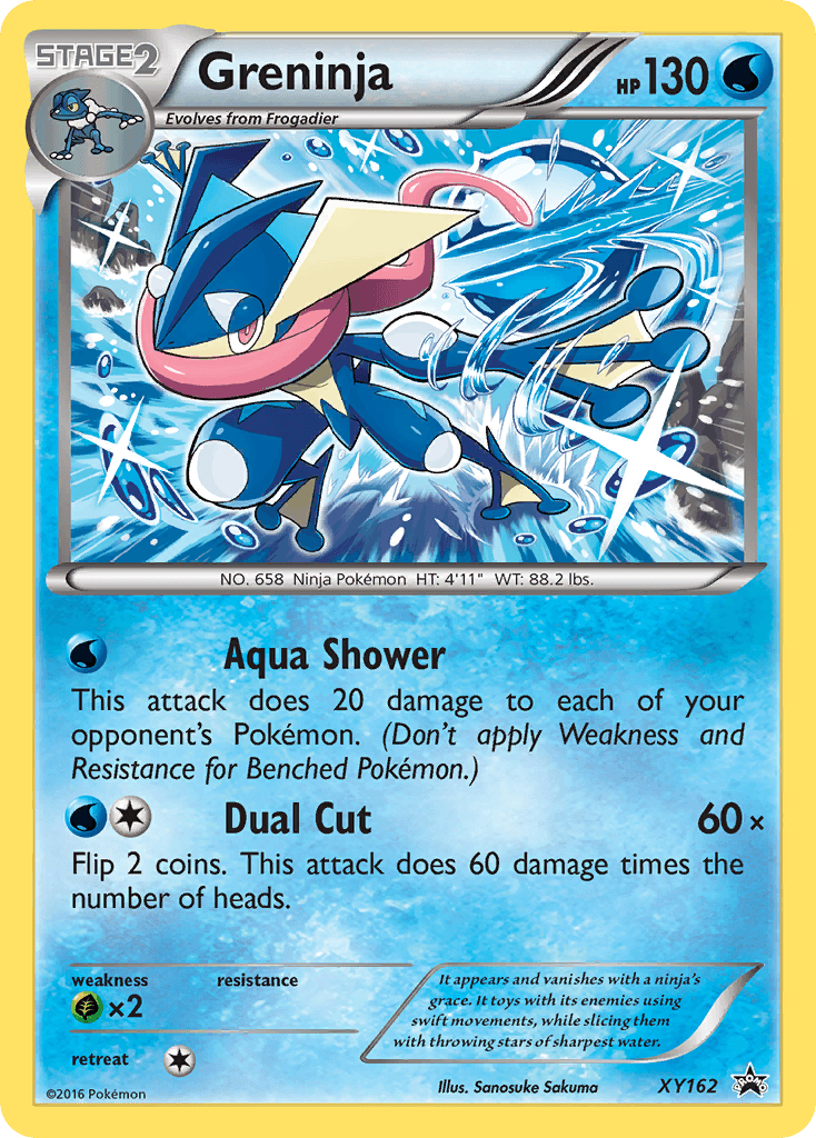 Grass[×2], Holofoil, Promo, Water, XY162, XY: Black Star Promos Greninja (XY162) [XY: Black Star Promos] - Trading Card World