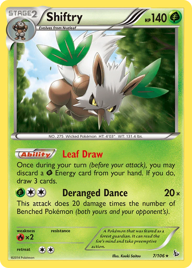 Fire[×2], Grass, Holo Rare, Holofoil, Reverse Holofoil, XY: Flashfire Shiftry (7/106) [XY: Flashfire] - Trading Card World