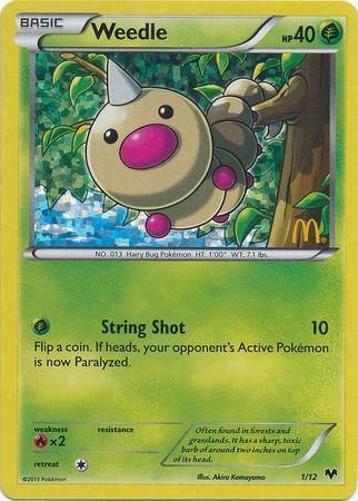 Fire[×2], Grass, Holofoil, McDonald's Promos: 2014 Collection, Promo Weedle (1/12) [McDonald's Promos: 2014 Collection] - Trading Card World
