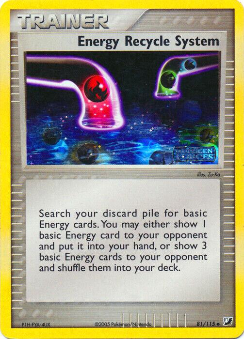 81, EX: Unseen Forces, Item, Reverse Holofoil, Uncommon Energy Recycle System (81/115) (Stamped) [EX: Unseen Forces] - Trading Card World