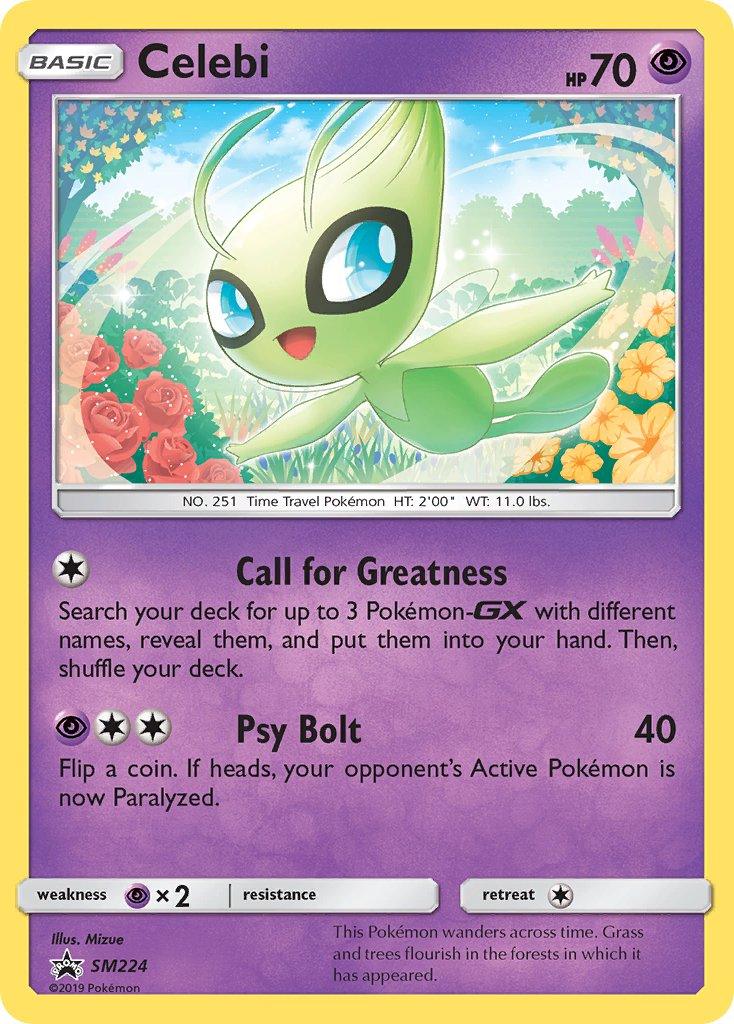 Black Star Promo, Holofoil, Psychic, Psychic[×2], SM224, Sun & Moon: Black Star Promos Celebi (SM224) [Sun & Moon: Black Star Promos] - Trading Card World