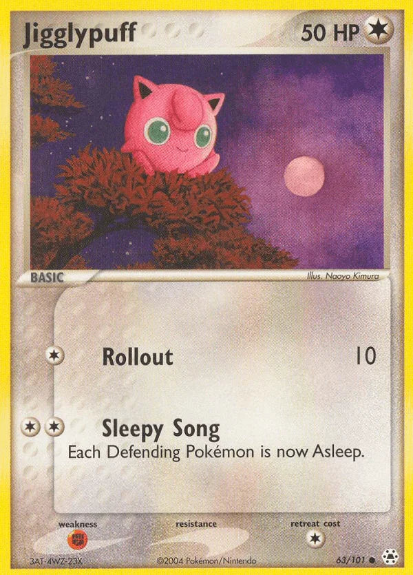 63, Colorless, Common, EX: Hidden Legends, Fighting[×2], Normal, Reverse Holofoil Jigglypuff (63/101) [EX: Hidden Legends] - Trading Card World
