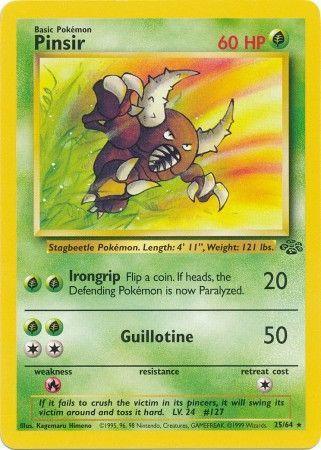 25, Fire[×2], Grass, Jungle Unlimited, Normal, Rare Pinsir (25/64) [Jungle Unlimited] - Trading Card World