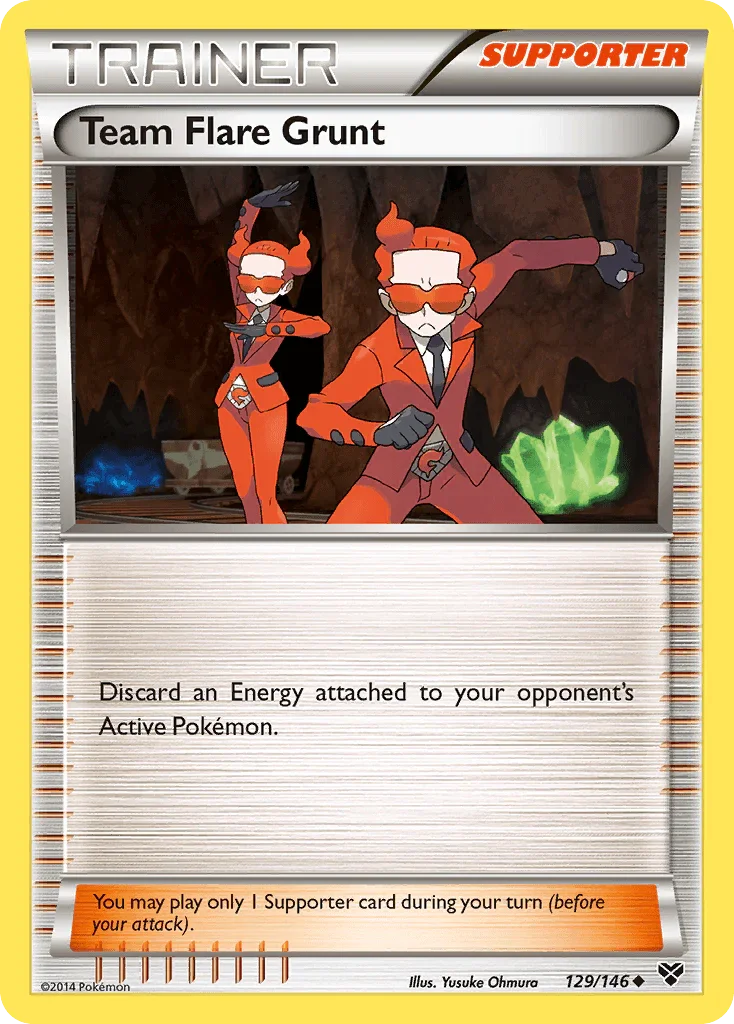 129, Normal, Reverse Holofoil, Supporter, Uncommon, XY: Base Set Team Flare Grunt (129/146) [XY: Base Set] - Trading Card World