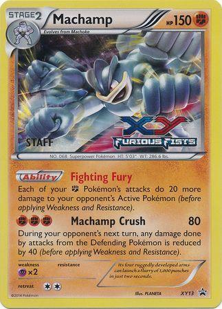 Fighting, Holofoil, Promo, Psychic[×2], XY13, XY: Black Star Promos Machamp (XY13) (Staff) [XY: Black Star Promos] - Trading Card World