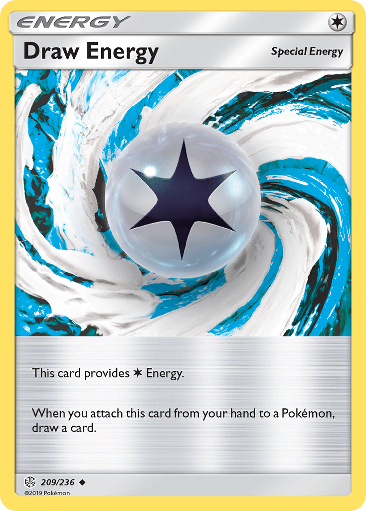 209, Colorless, Normal, Reverse Holofoil, Sun & Moon: Cosmic Eclipse, Uncommon Draw Energy (209/236) [Sun & Moon: Cosmic Eclipse] - Trading Card World
