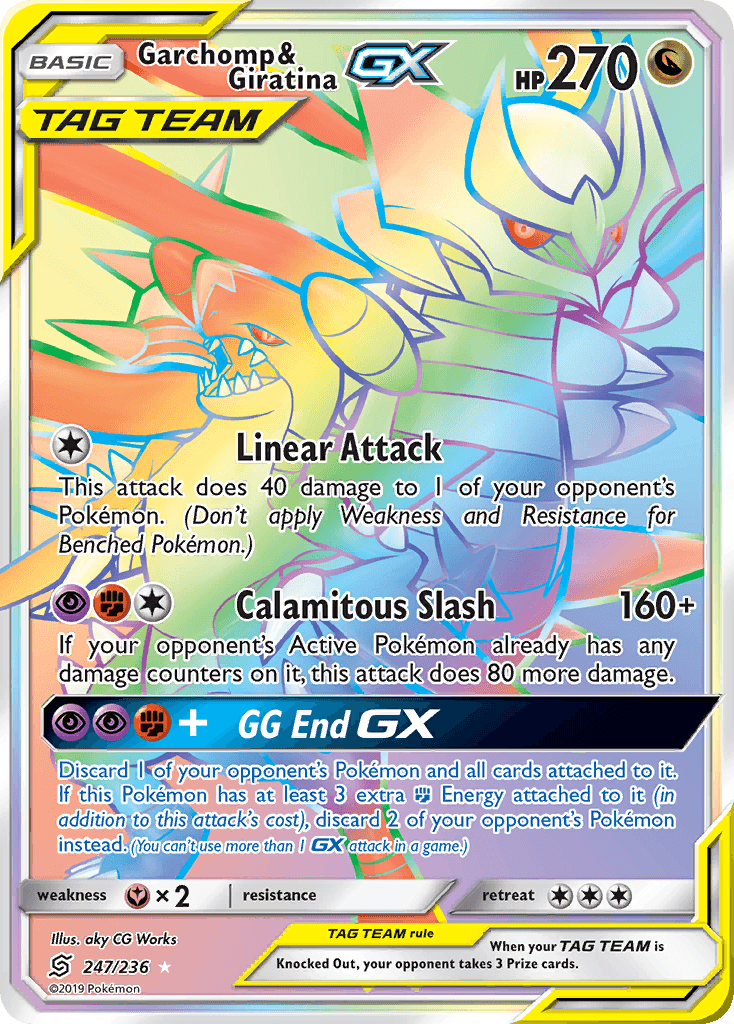 247, Dragon, Fairy[×2], Holofoil, Secret Rare, Sun & Moon: Unified Minds Garchomp & Giratina GX (247/236) [Sun & Moon: Unified Minds] - Trading Card World