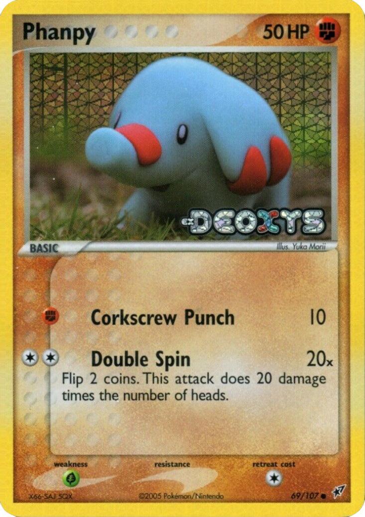 69, Common, EX: Deoxys, Fighting, Grass[×2], Reverse Holofoil Phanpy (69/107) (Stamped) [EX: Deoxys] - Trading Card World