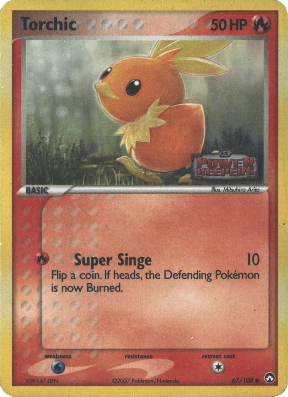 67, Common, EX: Power Keepers, Fire, Reverse Holofoil, Water[×2] Torchic (67/108) (Stamped) [EX: Power Keepers] - Trading Card World