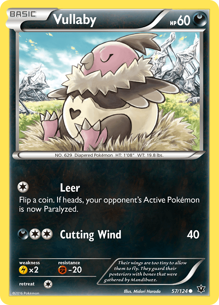 57, Common, Darkness, Fighting[-20], Lightning[×2], Normal, Reverse Holofoil, XY: Fates Collide Vullaby (57/124) [XY: Fates Collide] - Trading Card World