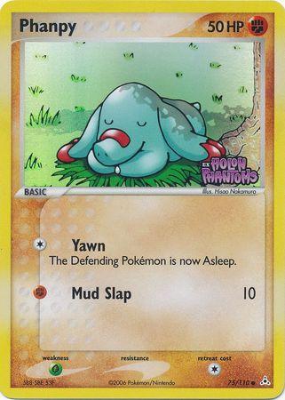 75, Common, EX: Holon Phantoms, Fighting, Grass[×2], Reverse Holofoil Phanpy (75/110) (Stamped) [EX: Holon Phantoms] - Trading Card World