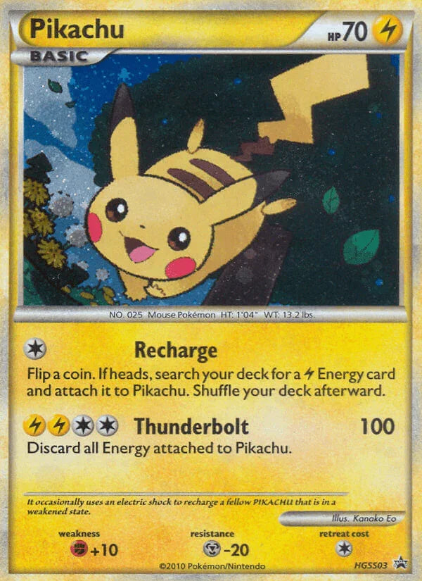 Black Star Promo, Fighting[+10], HeartGold & SoulSilver: Black Star Promos, HGSS03, Holofoil, Lightning, Metal[-20] Pikachu (HGSS03) [HeartGold & SoulSilver: Black Star Promos] - Trading Card World