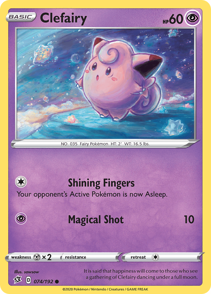 074, Common, Metal[×2], Normal, Psychic, Reverse Holofoil, Sword & Shield: Rebel Clash Clefairy (074/192) [Sword & Shield: Rebel Clash] - Trading Card World