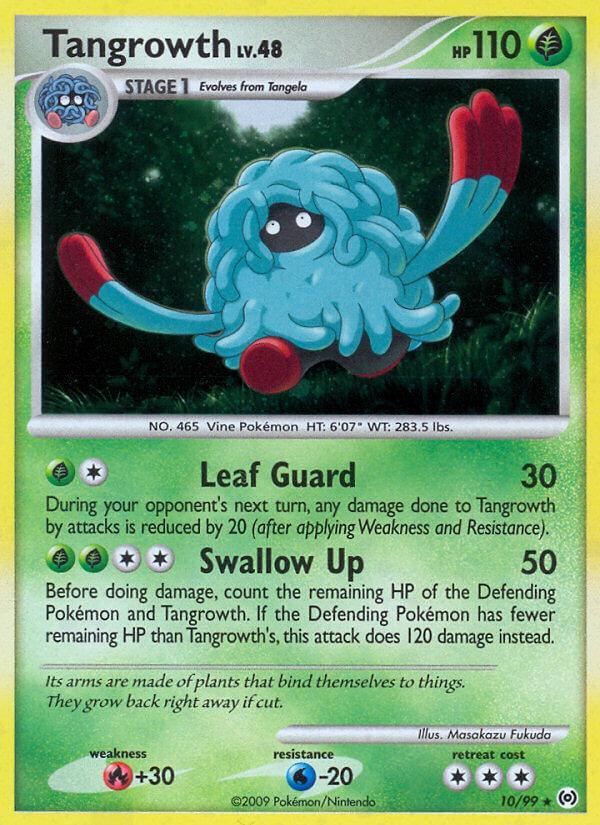 10, Fire[+30], Grass, Normal, Platinum: Arceus, Rare, Water[-20] Tangrowth (10/99) (Theme Deck Exclusive) [Platinum: Arceus] - Trading Card World