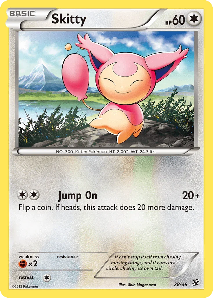 28, Colorless, Common, Fighting[×2], Normal, XY: Kalos Starter Set Skitty (28/39) [XY: Kalos Starter Set] - Trading Card World