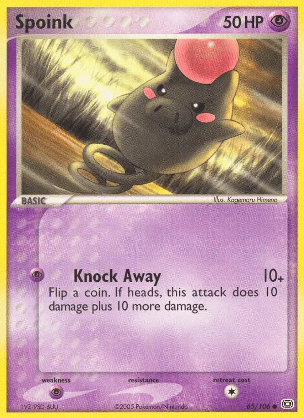 65, Common, EX: Emerald, Normal, Psychic, Psychic[×2] Spoink (65/106) [EX: Emerald] - Trading Card World