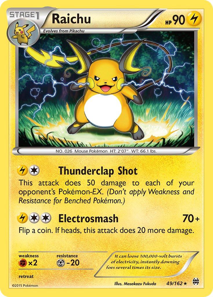 49, Fighting[×2], Holo Rare, Holofoil, Lightning, Metal[-20], XY: BREAKthrough Raichu (49/162) (Theme Deck Exclusive) [XY: BREAKthrough] - Trading Card World