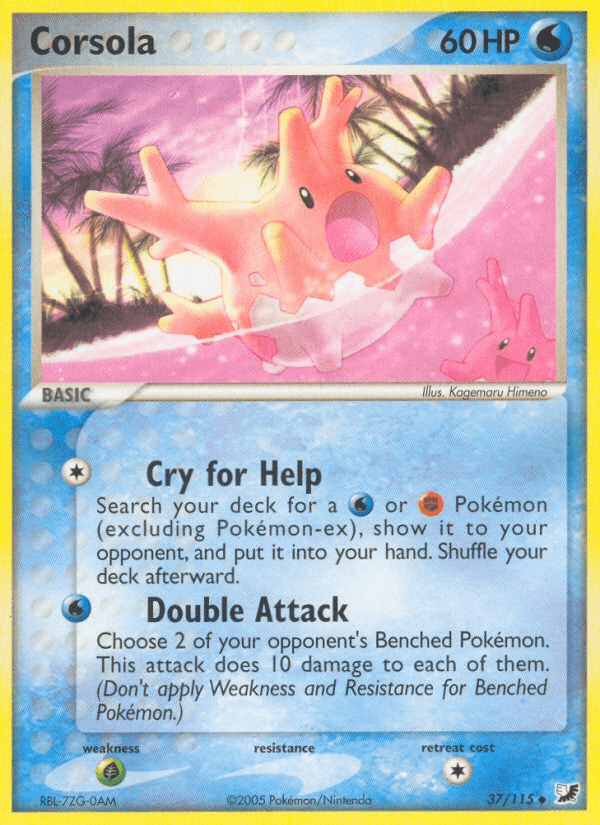 37, EX: Unseen Forces, Grass[×2], Normal, Uncommon, Water Corsola (37/115) [EX: Unseen Forces] - Trading Card World