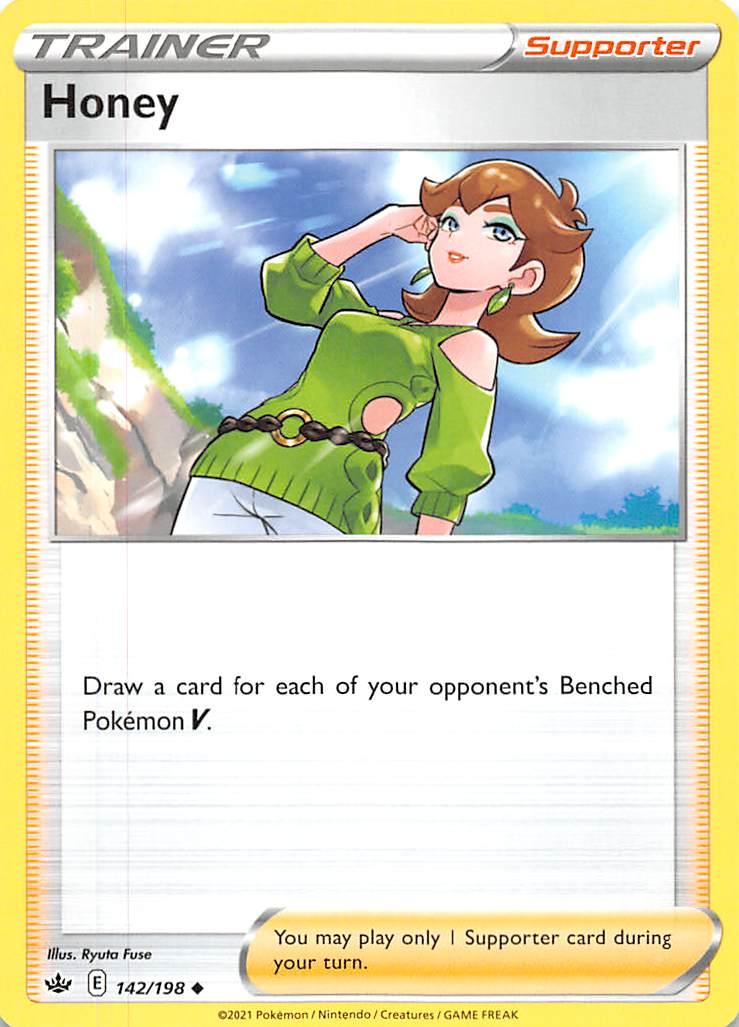142, Normal, Reverse Holofoil, Supporter, Sword & Shield: Chilling Reign, Uncommon Honey (142/198) [Sword & Shield: Chilling Reign] - Trading Card World