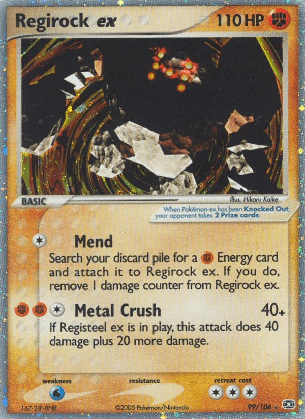 99, EX: Emerald, Fighting, Holofoil, Ultra Rare, Water[×2] Regirock ex (99/106) [EX: Emerald] - Trading Card World