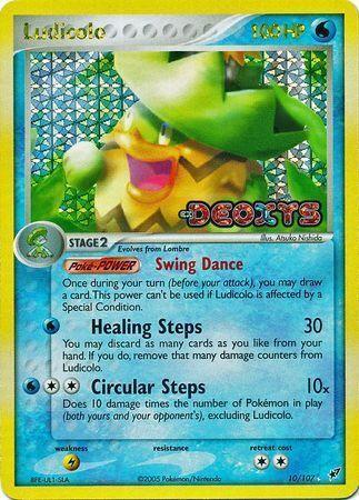 10, EX: Deoxys, Holo Rare, Lightning[×2], Reverse Holofoil, Water Ludicolo (10/107) (Stamped) [EX: Deoxys] - Trading Card World