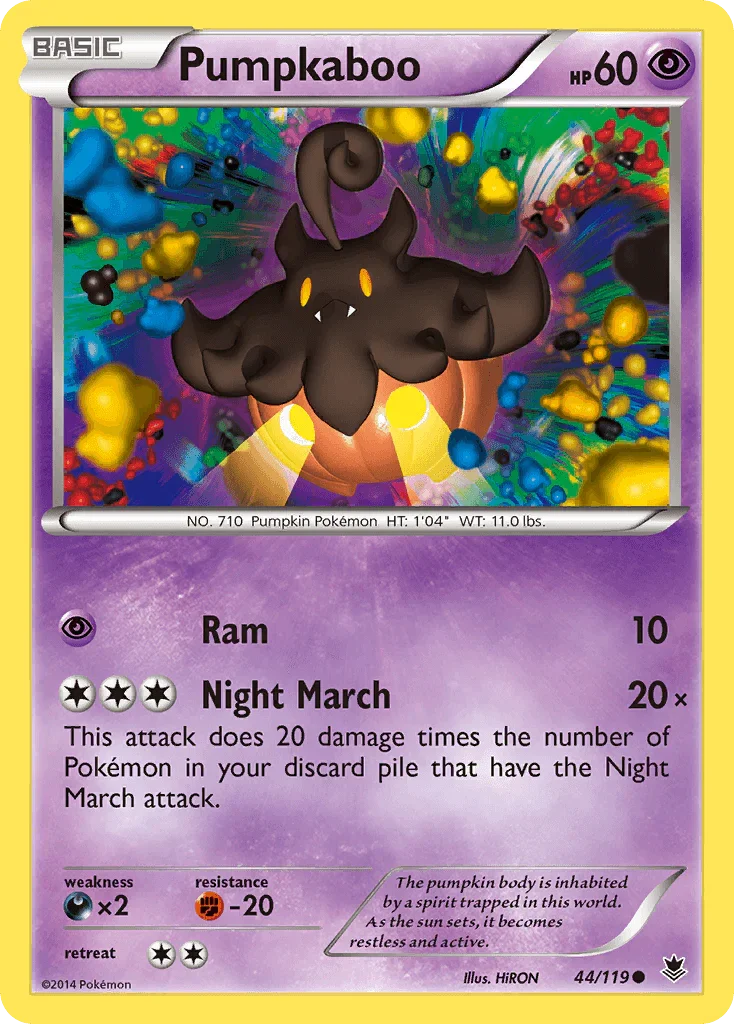 44, Common, Darkness[×2], Fighting[-20], Normal, Psychic, Reverse Holofoil, XY: Phantom Forces Pumpkaboo (44/119) [XY: Phantom Forces] - Trading Card World