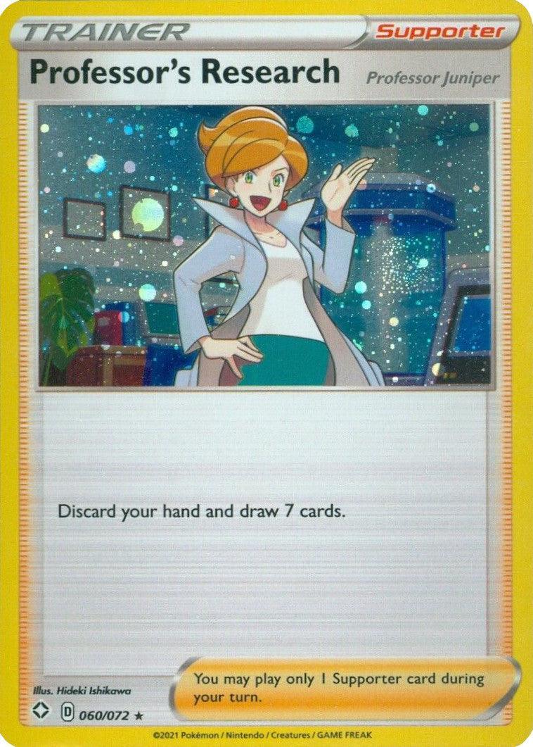 060, Holofoil, Rare, Supporter, Sword & Shield: Shining Fates Professor's Research (060/072) (Cosmos Holo) (Theme Deck Exclusive) [Sword & Shield: Shining Fates] - Trading Card World